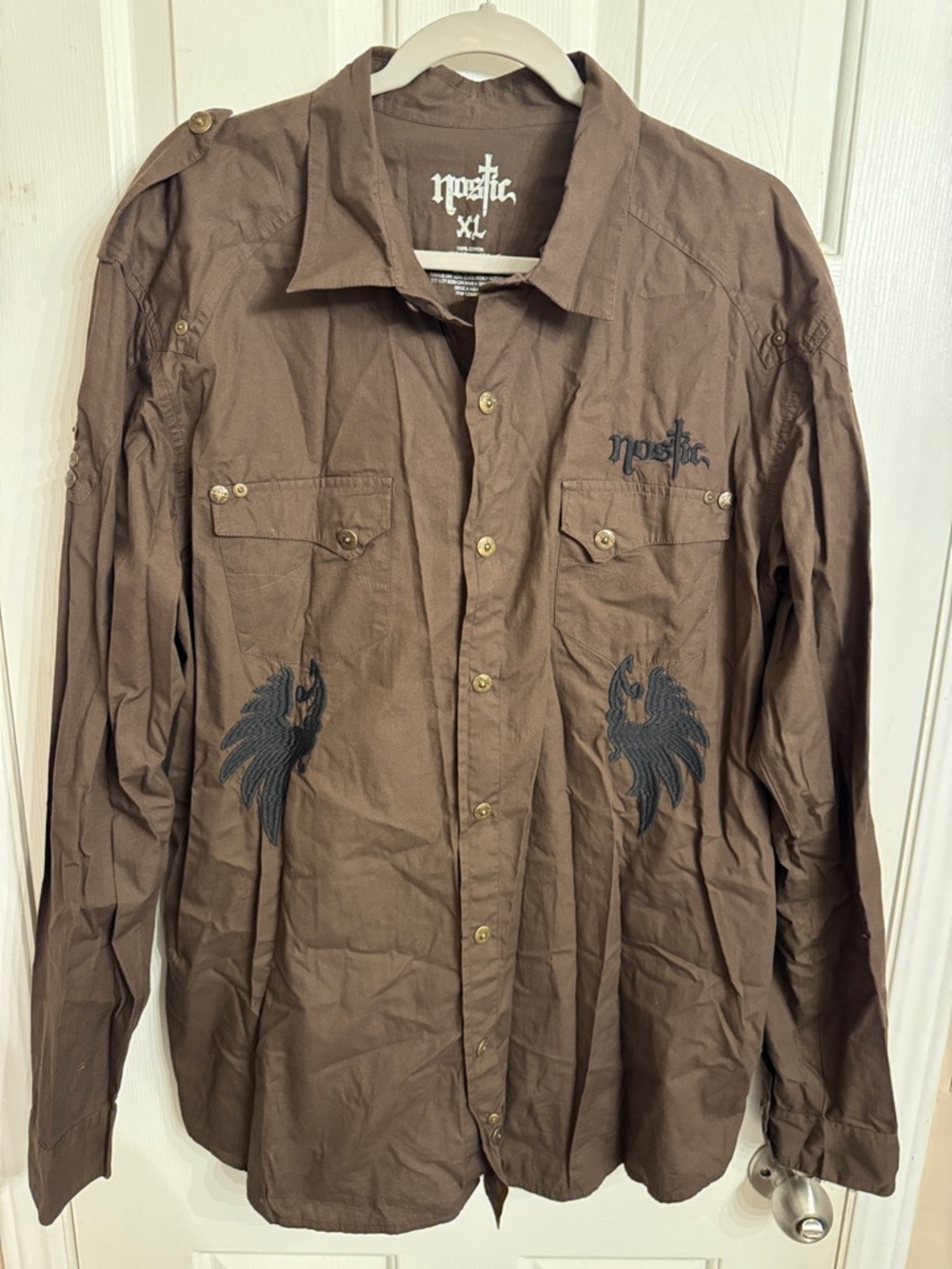 Men’s Brown Casual Button-Down Shirt